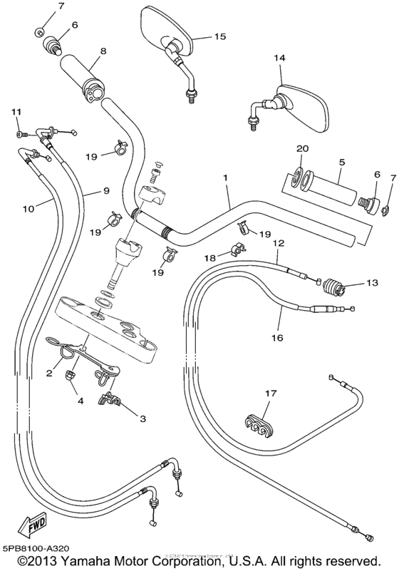 Steering handle & cable