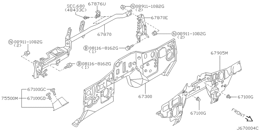 Dash panel & fitting