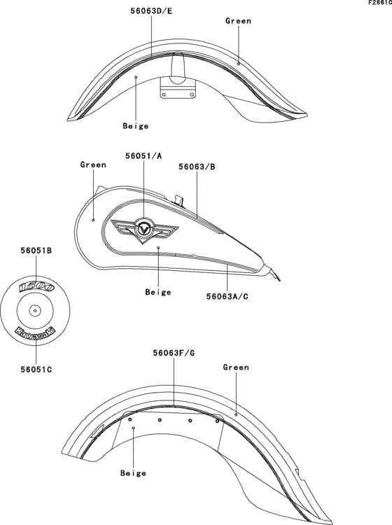Decals(green/beige)(vn1500-e3)