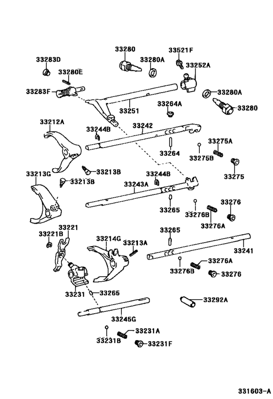 Gear Shift Fork & Lever Shaft (Mtm)