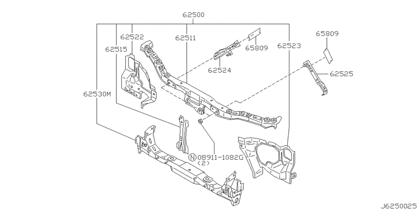 Front apron & radiator core support