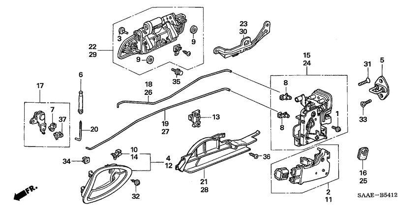 Rear door locks/ outer handle