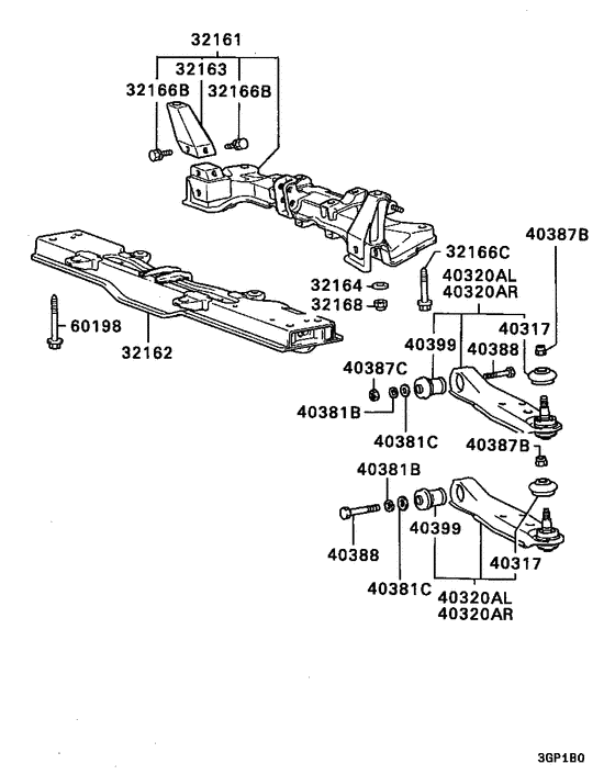 Front susp arm & member