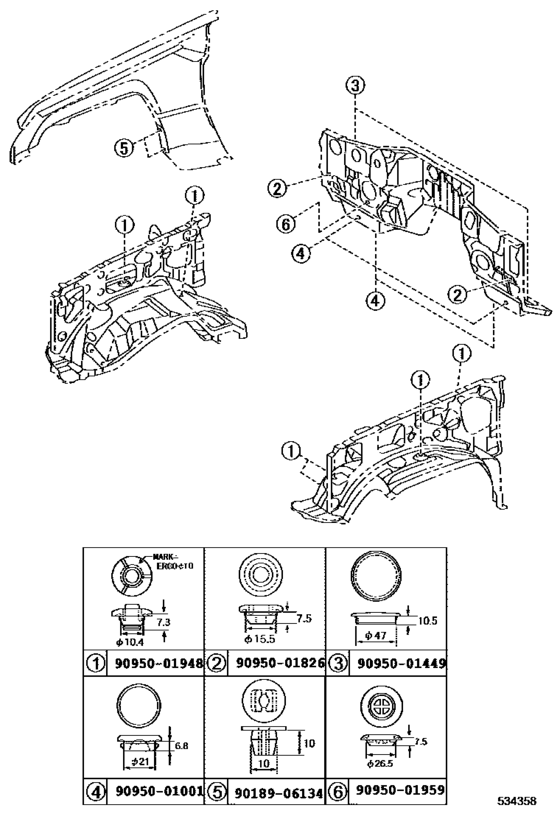 Front Fender Apron & Dash Panel