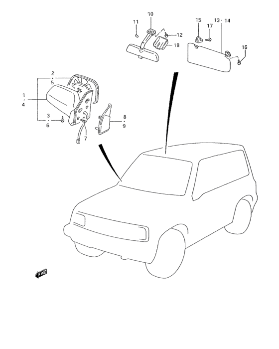 C mirror / sun visor