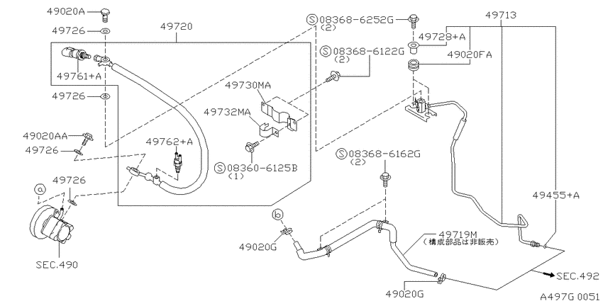 Power steering piping