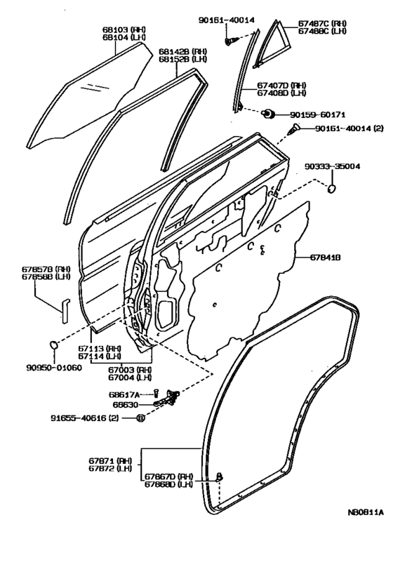 Rear Door Panel & Glass