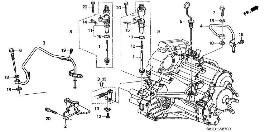 Atf pipe/speed sensor
