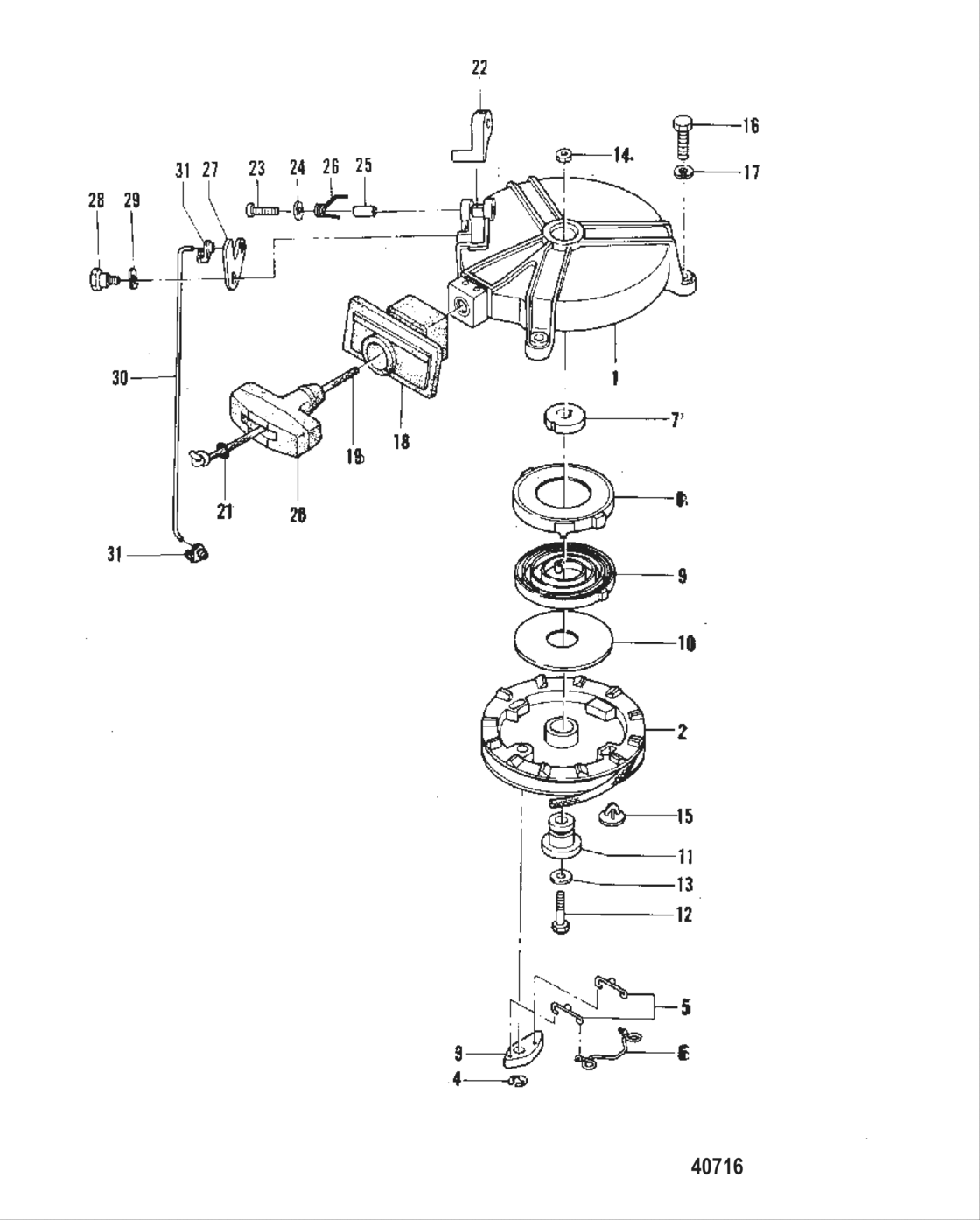 Recoil Starter S#usa-A834680/belgium-9542670 And Below