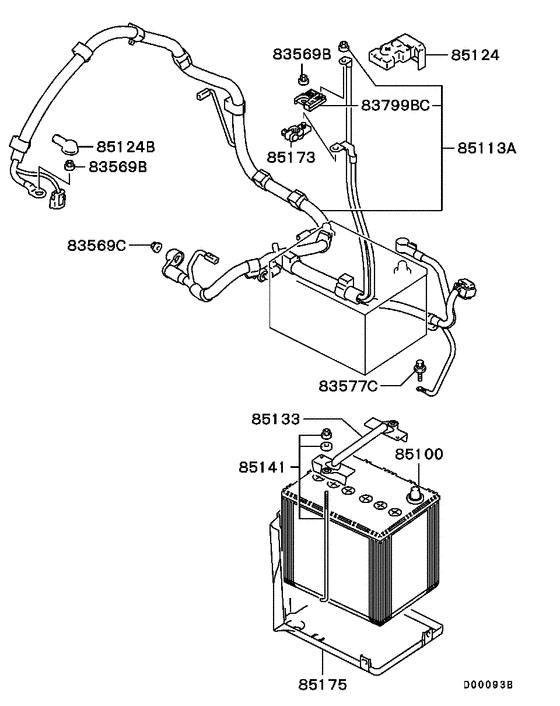 Battery cable & bracket