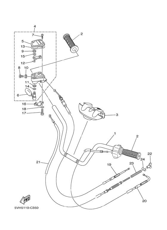 Steering handle & cable