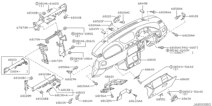 Instrument panel, pad & cluster lid