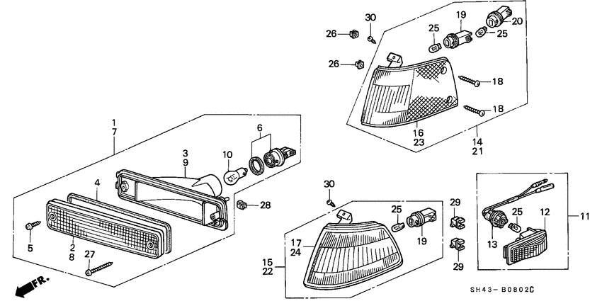 Front combination light