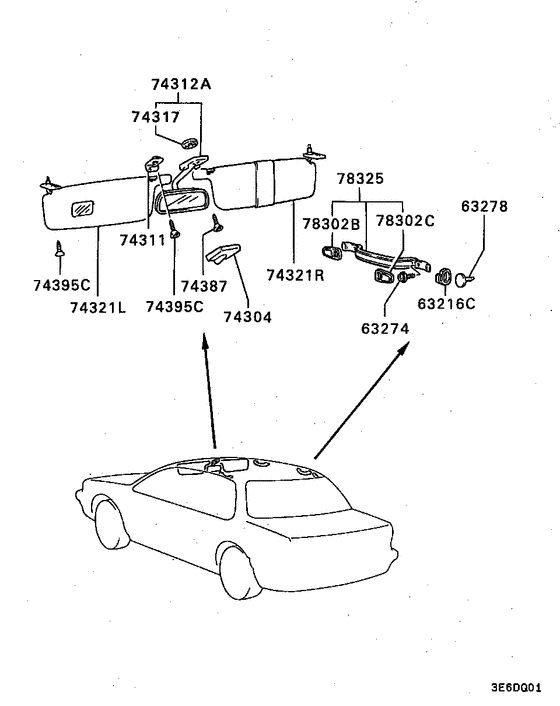 Mirror,grips & sunvisor