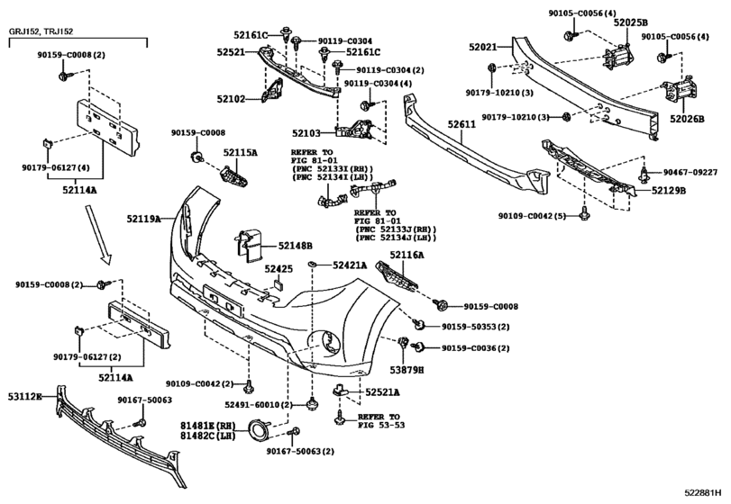 Front Bumper & Bumper Stay for 2010 - 2015 Toyota LAND CRUISER PRADO ...