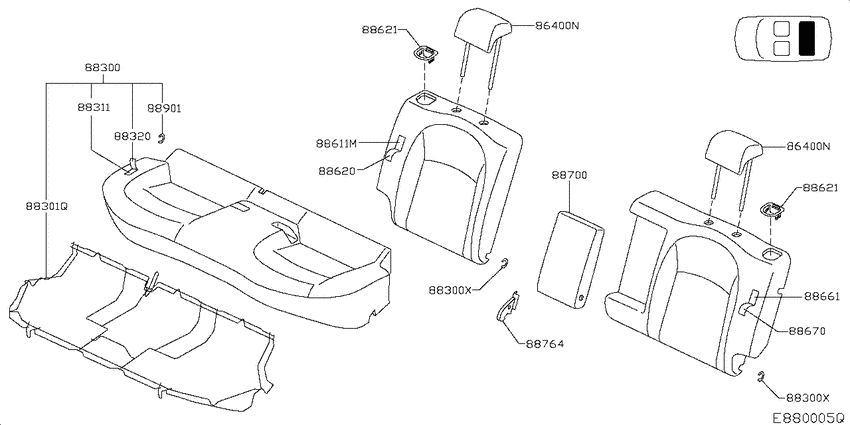Rear seat