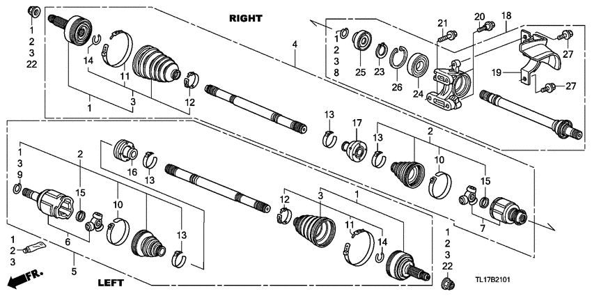 Front driveshaft/half sha ft
