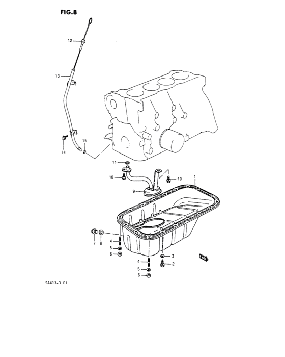Oil pan and oil level gauge