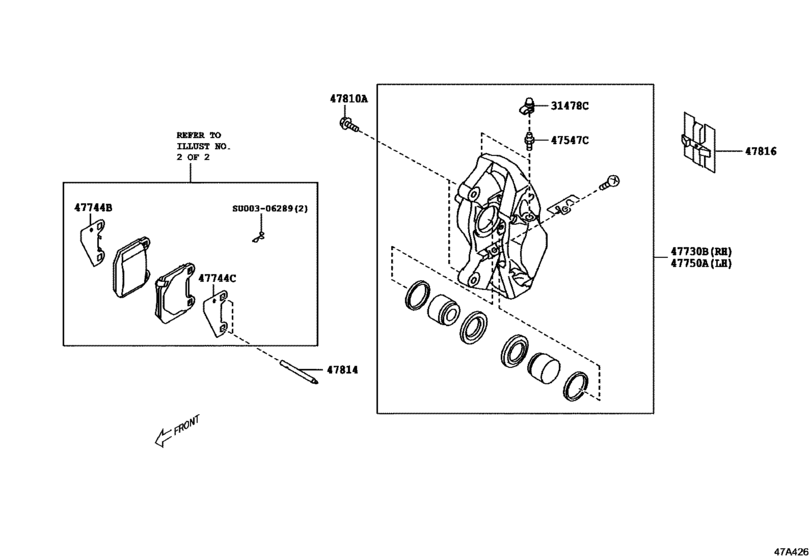 Rear Disc Brake Caliper & Dust Cover