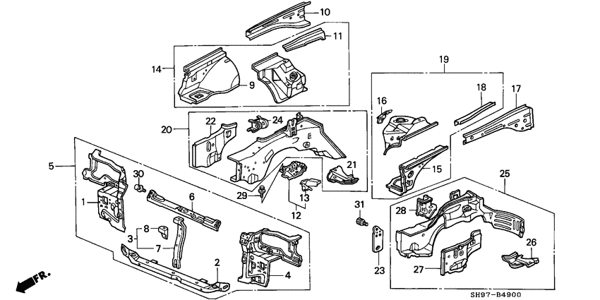 Body structure components