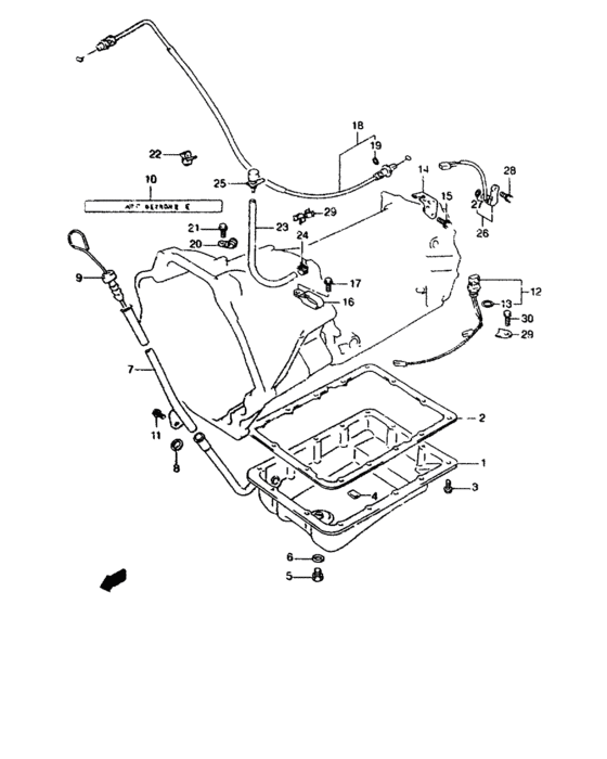A 4at oil pan and wire harness