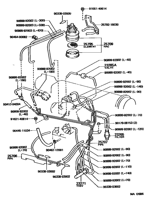 Vacuum Piping for 1988 - 1993 Toyota COROLLA AE92 | General sales ...