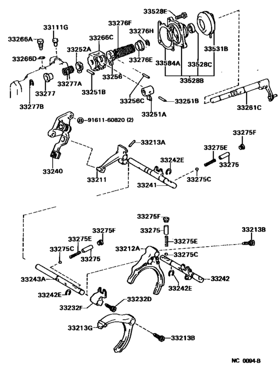 Gear Shift Fork & Lever Shaft (Mtm)