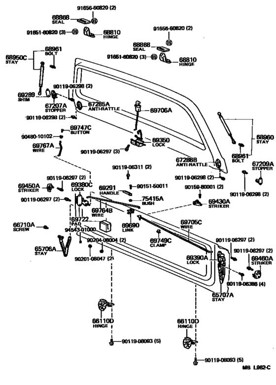 Back Door Lock & Hinge