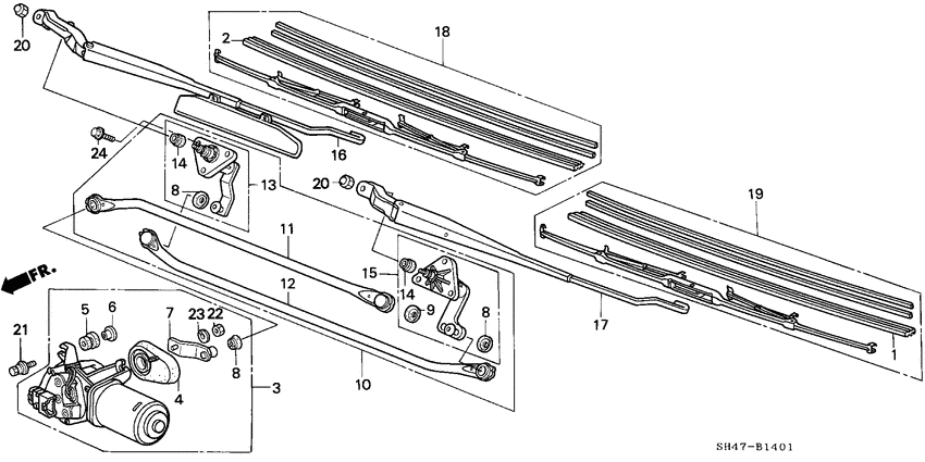 Front windshield wiper