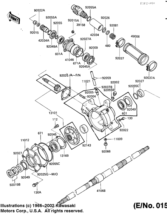 Drive shaft/final gears/rear axle
