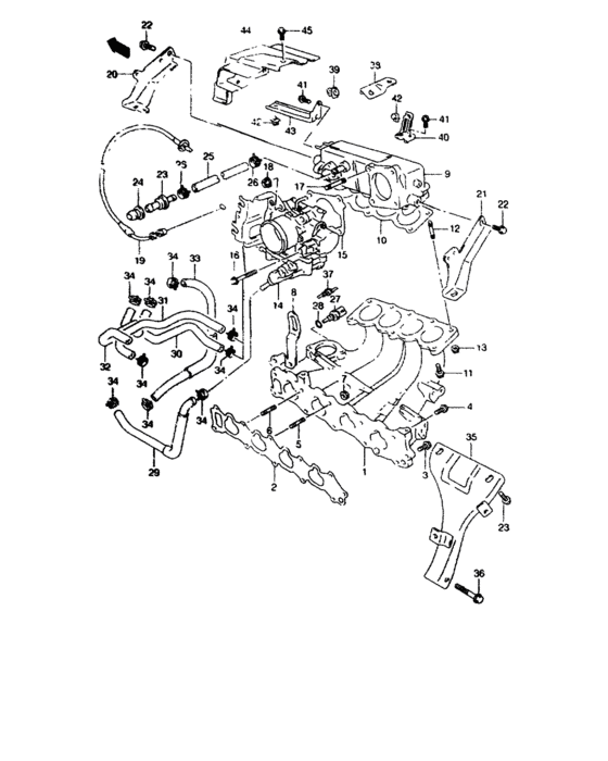 Intake manifold and throttle body