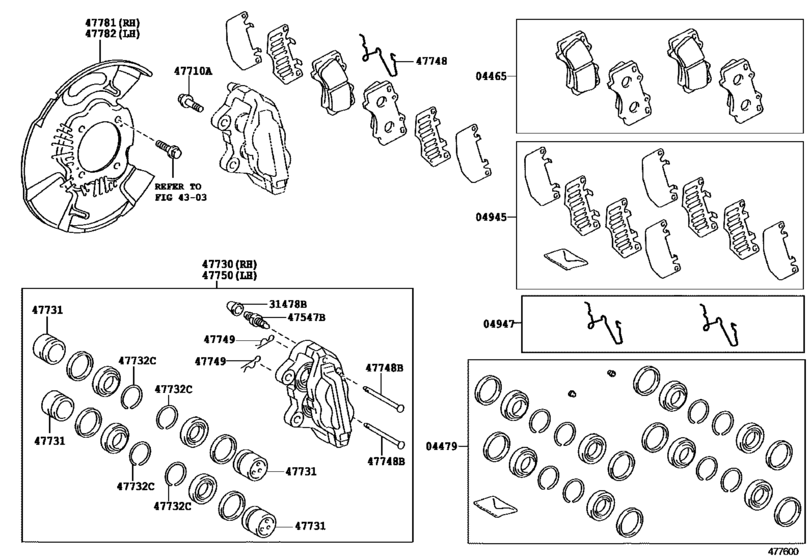 Front Disc Brake Caliper & Dust Cover