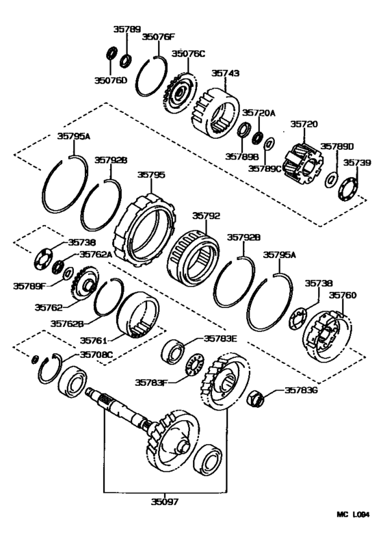 Planetary Gear, Reverse Piston & Counter Gear(Atm)