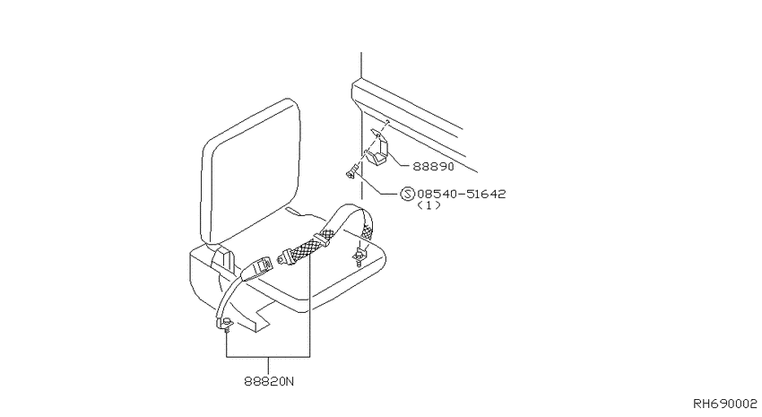 Rear seat belt