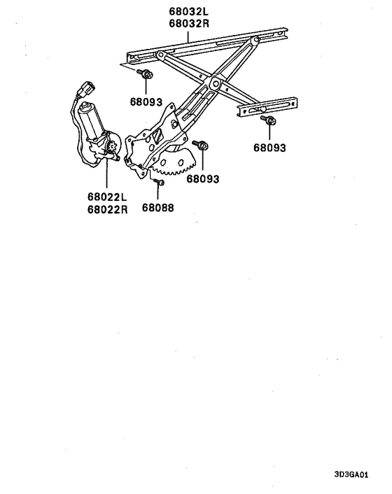 Rear door window regulator
