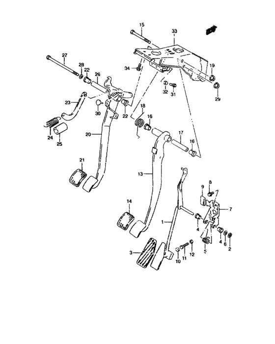 B pedal and pedal bracket