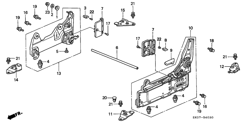 Middle seat components