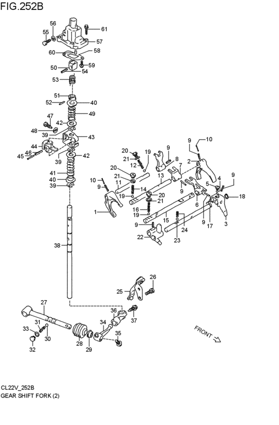 mt - gearlever fork