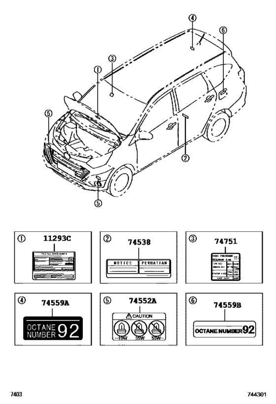 Caution Plate (Exterior & Interior)