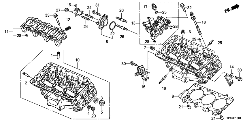 Rear cylinder head