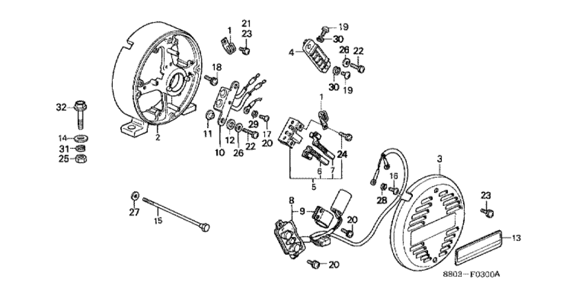 Brush holder/d.c. diode
