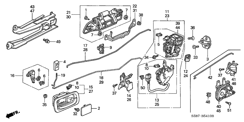 Rear door locks/ outer handle