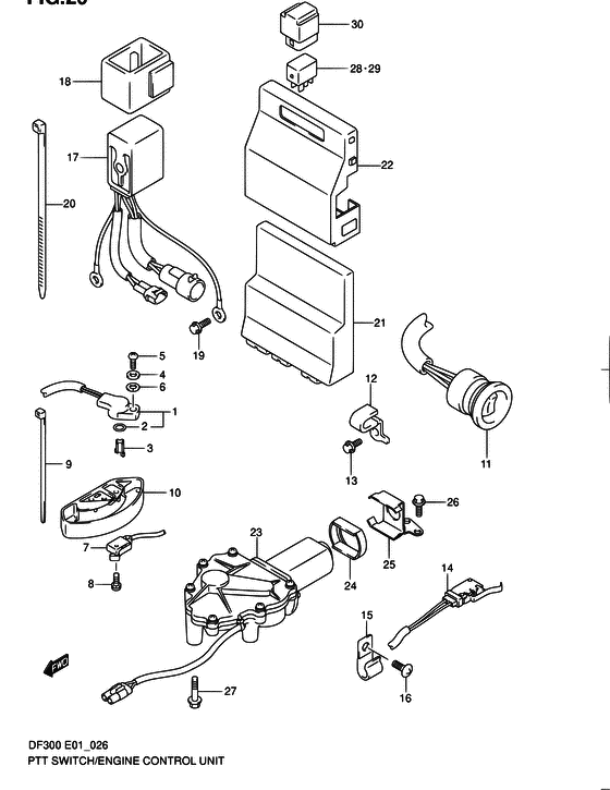 Ptt switch / engine control unit