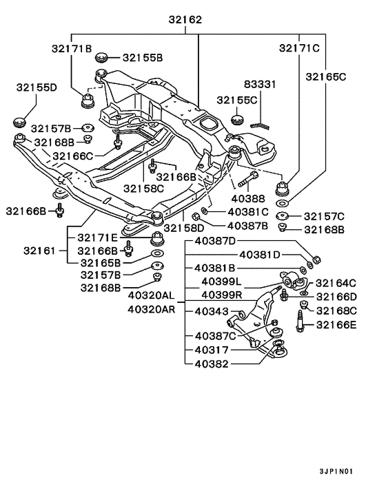 Front susp arm & member