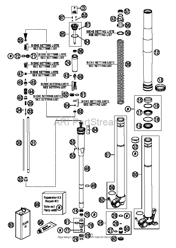 Front Fork, Disassembled