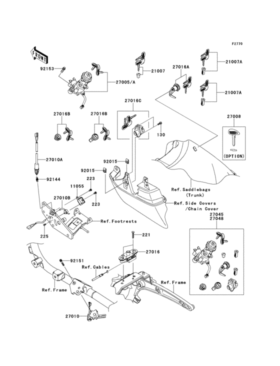 Ignition switch/locks/reflectors
