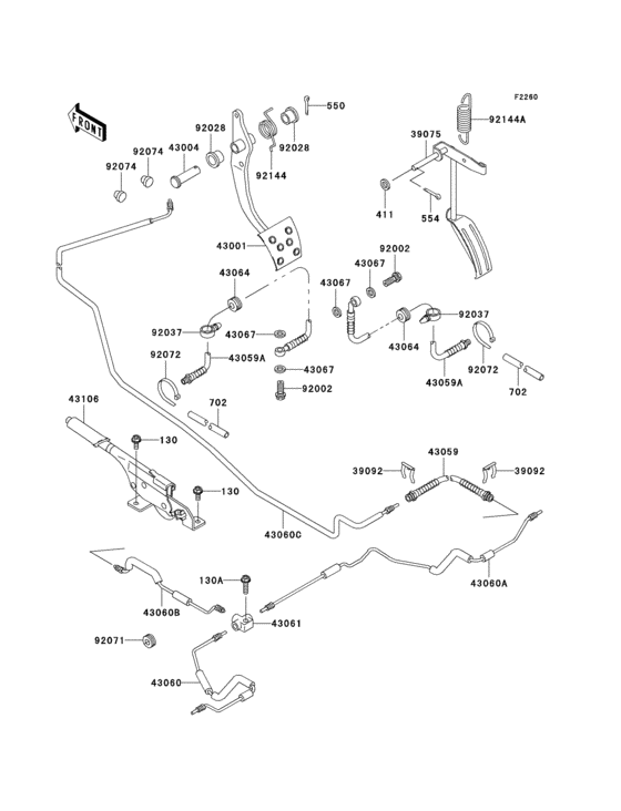 Brake pedal/throttle lever