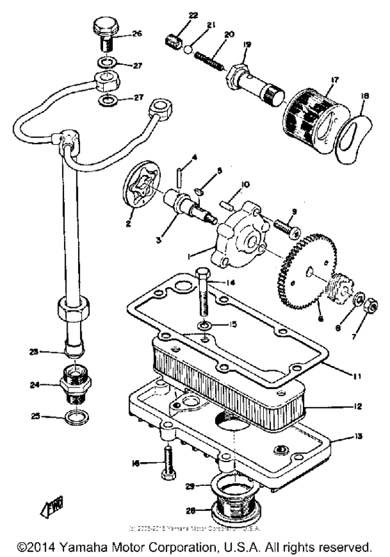 Oil pump for 1976 Yamaha XS650 USA sales region, , 14557950810288