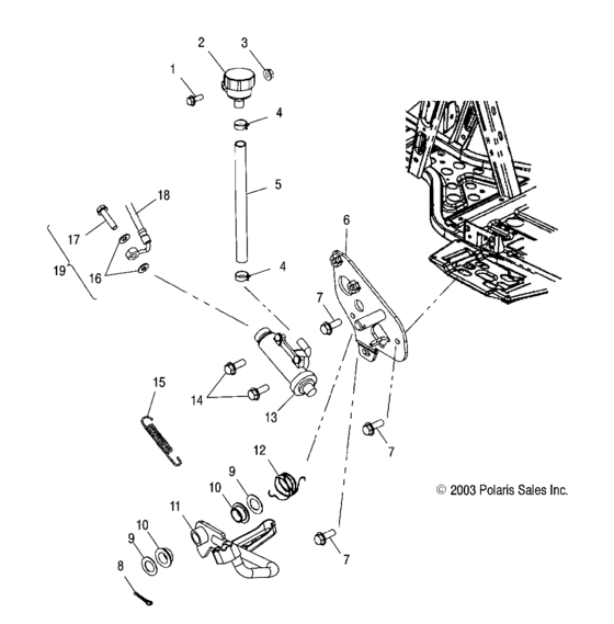 Rear master cylinder/foot pedal