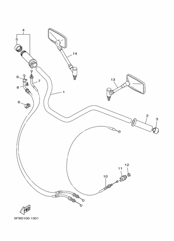 Steering handle & cable